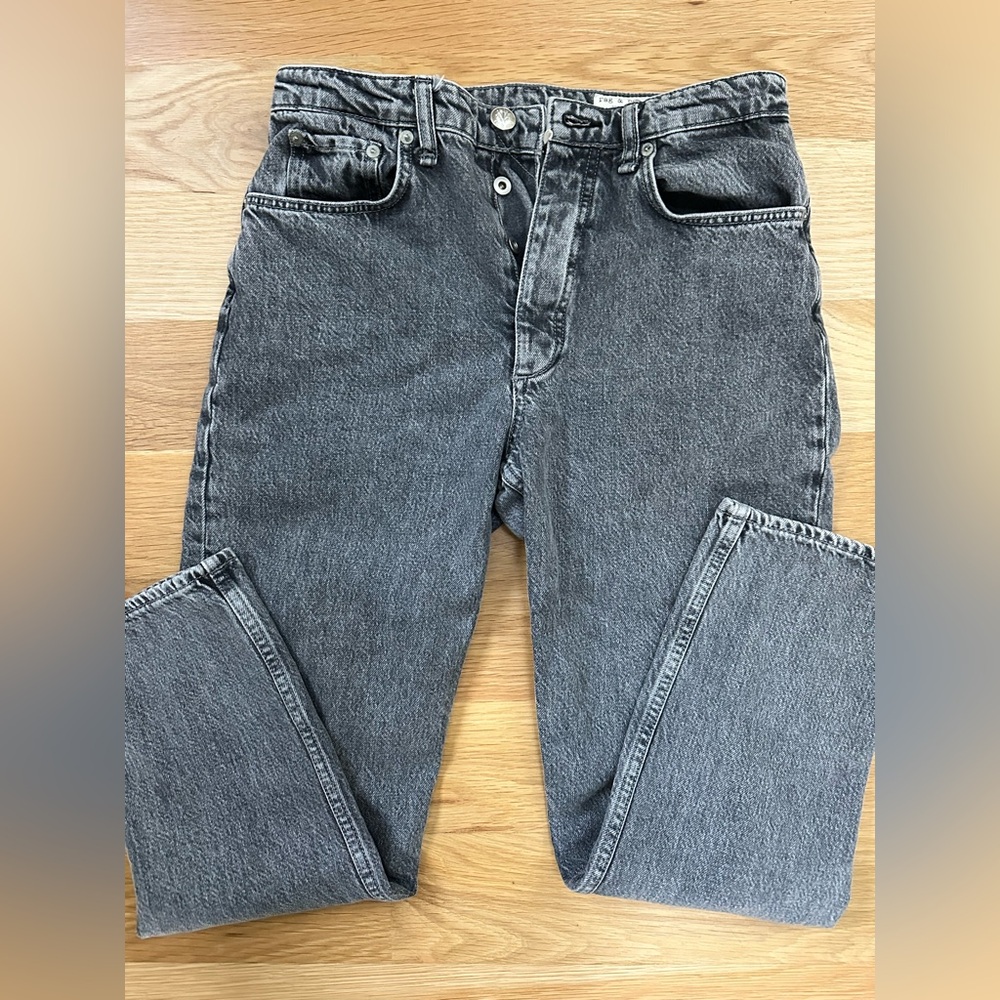 Women’s Rag & Bone Gray Washed high rise cigarette Denim Jeans